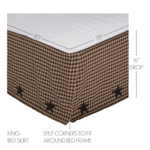 VHC-45581 - Black Check Star King Bed Skirt 78x80x16