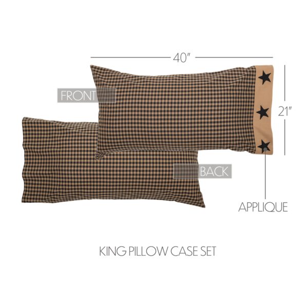 VHC-45586 - Black Check Star King Pillow Case Set of 2 21x40