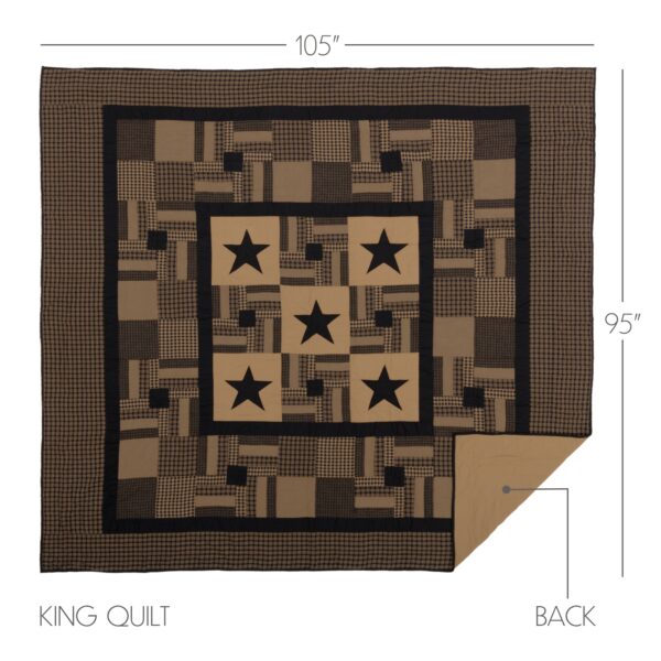 VHC-45578 - Black Check Star King Quilt 105Wx95L