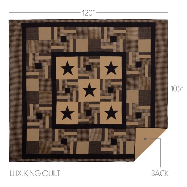 VHC-45577 - Black Check Star Luxury King Quilt 120Wx105L