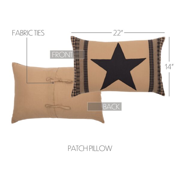 VHC-45776 - Black Check Star Patch Pillow 14x22