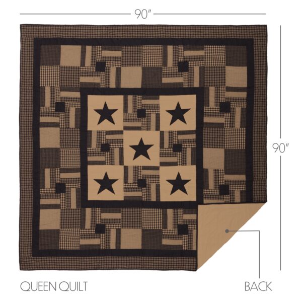VHC-45579 - Black Check Star Queen Quilt 90Wx90L