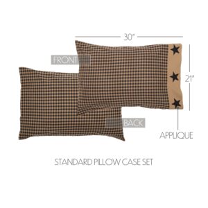 VHC-45587 - Black Check Star Standard Pillow Case Set of 2 21x30