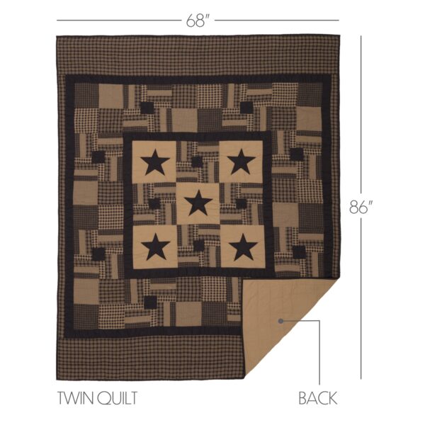 VHC-45580 - Black Check Star Twin Quilt 68Wx86L