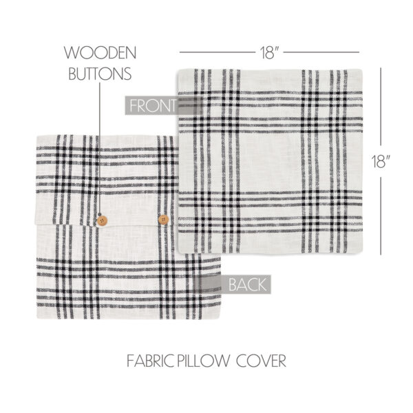 VHC-80298 - Black Plaid Fabric Pillow Cover 18x18