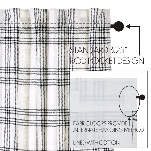 VHC-80299 - Black Plaid Panel Set of 2 84x40