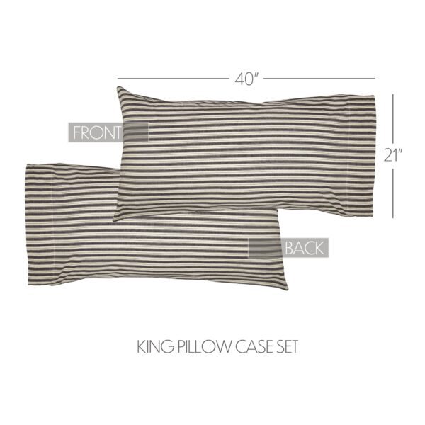 VHC-56631 - Ashmont Ticking Stripe King Pillow Case Set of 2 21x40