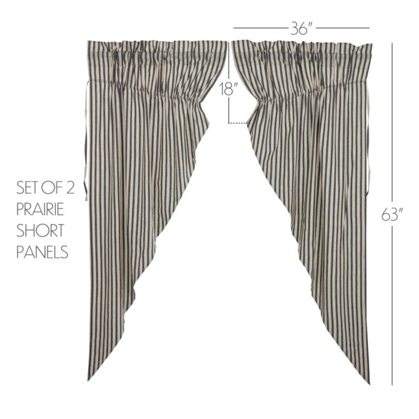 VHC-69957 - Ashmont Ticking Stripe Prairie Short Panel Set of 2 63x36x18
