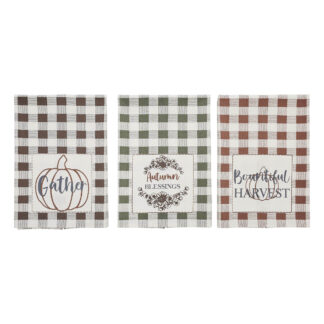 Farmhouse Bountifall Harvest Theme Tea Towels Set of 3 19x28 by Seasons Crest