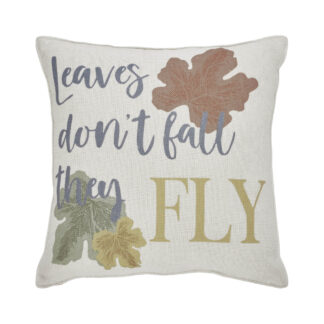 Farmhouse Bountifall Leaves Fly Pillow 12x12 by Seasons Crest