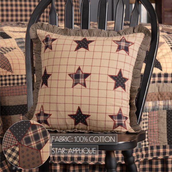 VHC-32687 - Bingham Star Fabric Pillow with Applique Stars 16x16