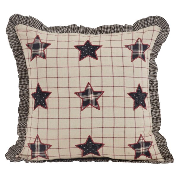 VHC-32687 - Bingham Star Fabric Pillow with Applique Stars 16x16