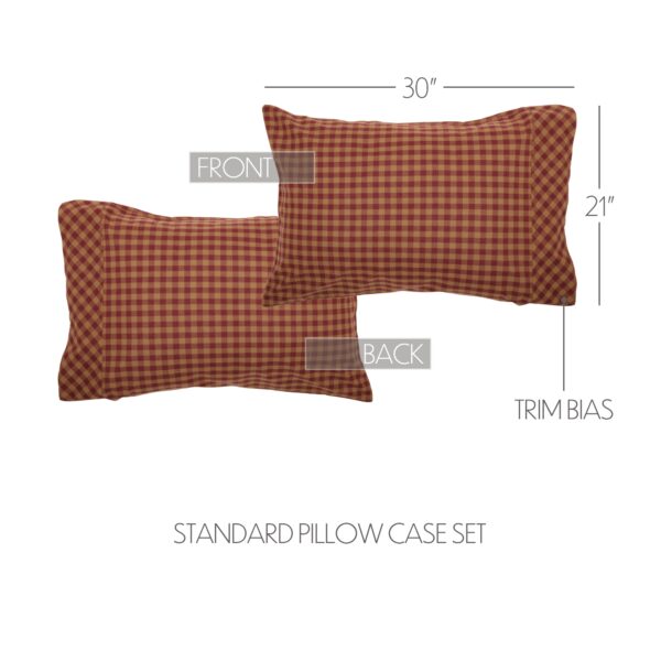 VHC-51147 - Burgundy Check Standard Pillow Case Set of 2 21x30