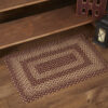 VHC-70592 - Burgundy Tan Jute Rug Rect w/ Pad 20x30
