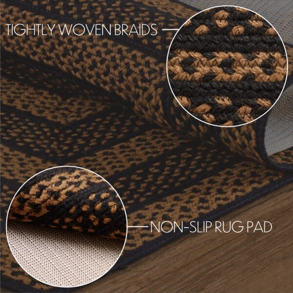 VHC-81326 - Black & Tan Jute Rug Rect w/ Pad 36x60