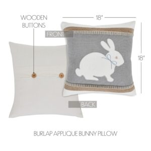 VHC-81149 - Burlap Applique Bunny Pillow 18x18