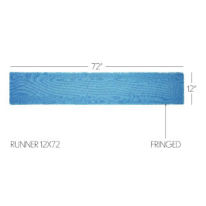 VHC-83394 - Burlap Blue Runner Fringed 12x72