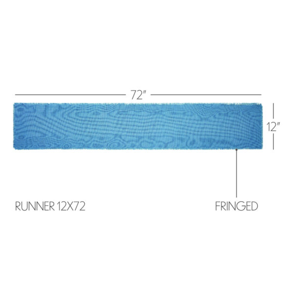 VHC-83394 - Burlap Blue Runner Fringed 12x72
