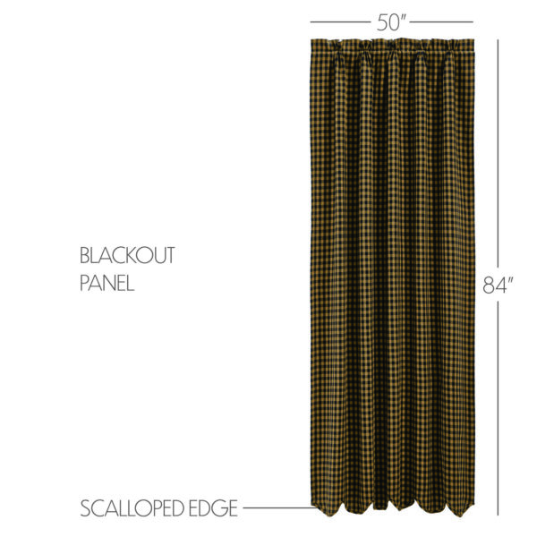 VHC-83572 - Black Check Blackout Panel Scalloped 84x50