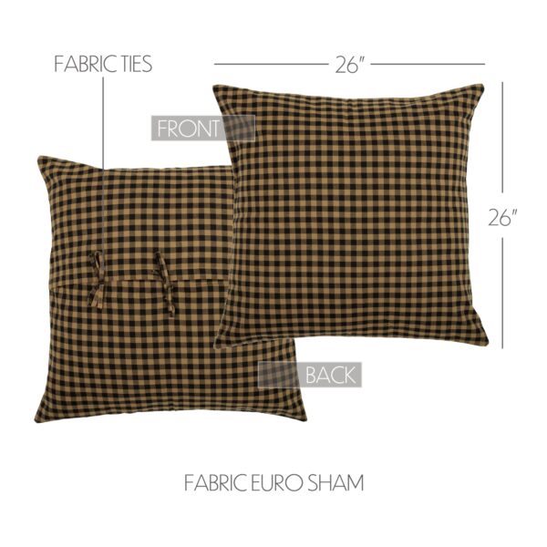 VHC-20155 - Black Check Fabric Euro Sham 26x26