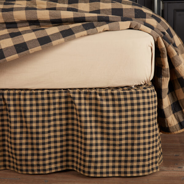 VHC-20256 - Black Check Queen Bed Skirt 60x80x16