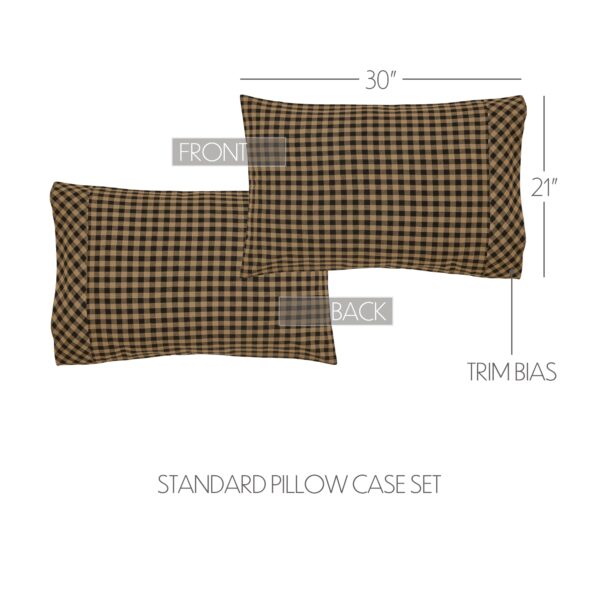 VHC-5961 - Black Check Standard Pillow Case Set of 2 21x30