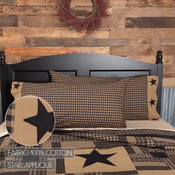 VHC-45586 - Black Check Star King Pillow Case Set of 2 21x40