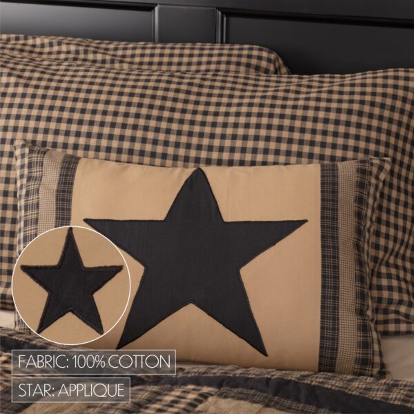 VHC-45776 - Black Check Star Patch Pillow 14x22