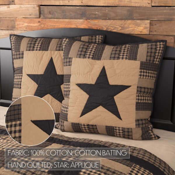 VHC-45778 - Black Check Star Quilted Euro Sham 26x26