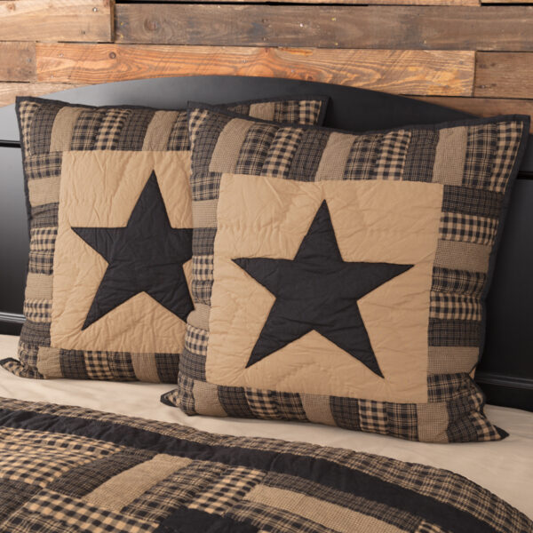 VHC-45778 - Black Check Star Quilted Euro Sham 26x26
