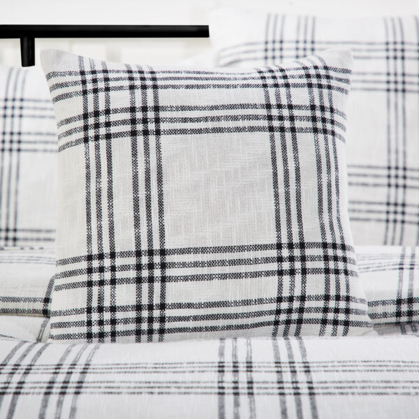 VHC-80298 - Black Plaid Fabric Pillow Cover 18x18