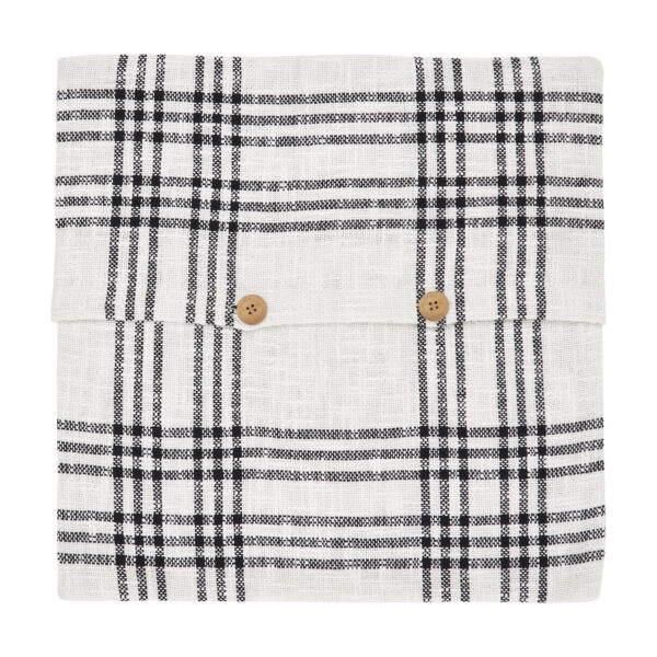 VHC-80298 - Black Plaid Fabric Pillow Cover 18x18