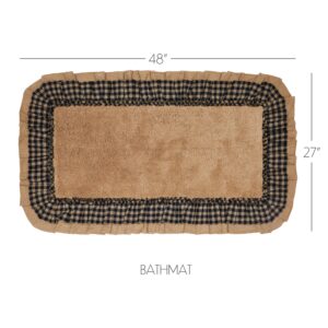 VHC-80267 - Burlap Natural w/ Black Check Bathmat 27x48
