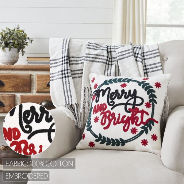 VHC-80308 - Black Plaid Merry & Bright Pillow Cover 18x18