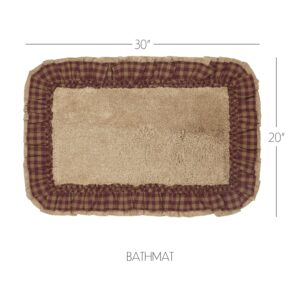VHC-80268 - Burlap Natural w/ Burgundy Check Bathmat 20x30