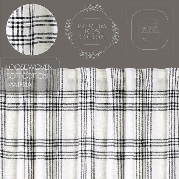 VHC-80299 - Black Plaid Panel Set of 2 84x40