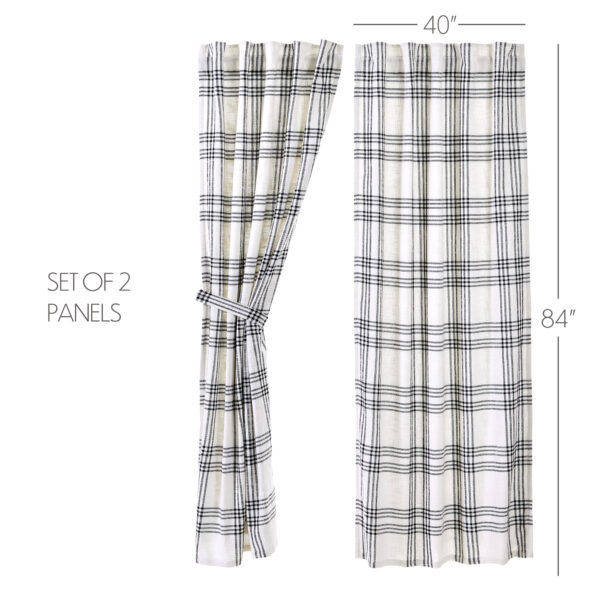 VHC-80299 - Black Plaid Panel Set of 2 84x40