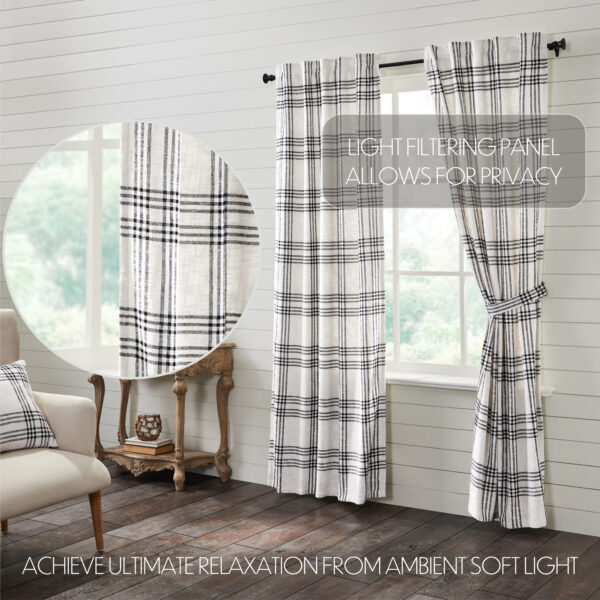 VHC-80299 - Black Plaid Panel Set of 2 84x40