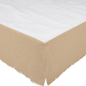 VHC-45640 - Burlap Vintage Fringed Queen Bed Skirt 60x80x16