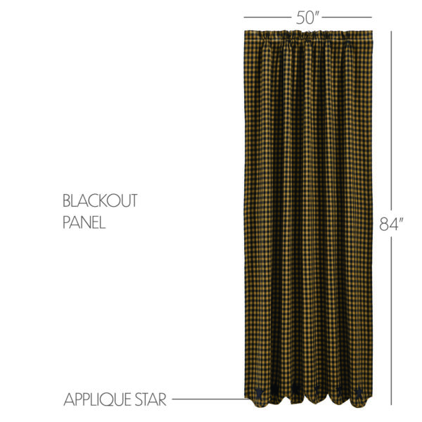 VHC-83573 - Black Star Blackout Panel Scalloped 84x50