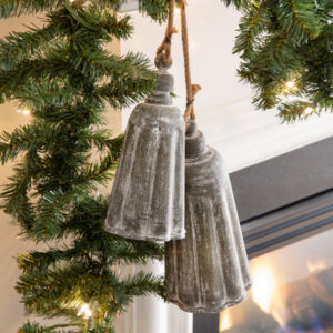Set of Two Galvanized Holiday Bells by CTW Home Collection