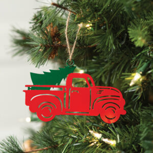 Red Truck with Tree Ornament - Box of 4 by CTW Home Collection