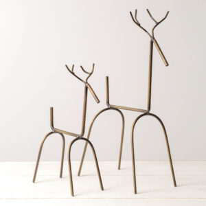 Set of Two Modern Reindeer - Antique Brass by CTW Home Collection