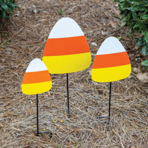 Set of 3 Candy Corn Garden Stake by CTW Home Collection