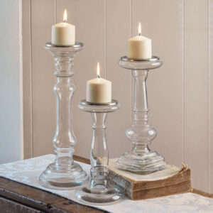 Set of Three Glass Pillar Candle Holders by CTW Home Collection