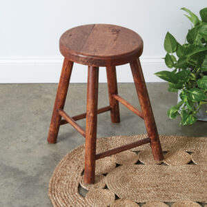Vintage-Inspired Polished Wooden Stool by CTW Home Collection