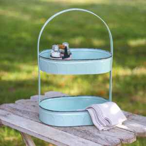 Two-Tiered Oval Seafoam Tray by CTW Home Collection