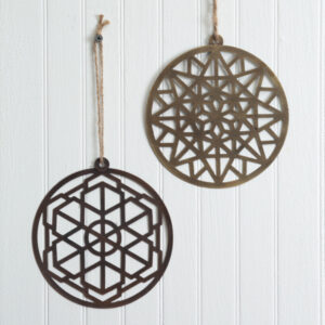 Set of Two Mandala Christmas Ornaments by CTW Home Collection