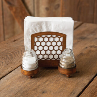 Honey Hive Salt Pepper and Napkin Caddy by CTW Home Collection