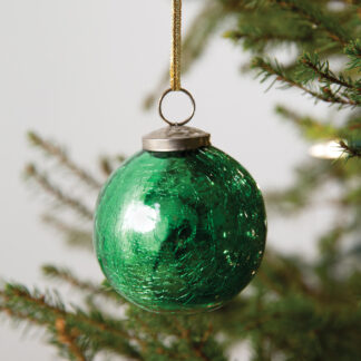 Crackled Glass Ball Ornament - Box of 4 by CTW Home Collection